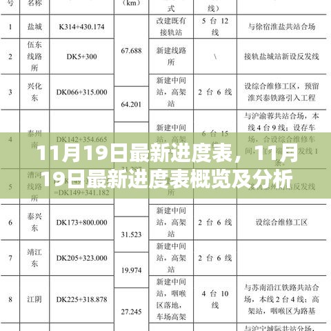 11月19日最新進(jìn)度表詳解，概覽與深度分析