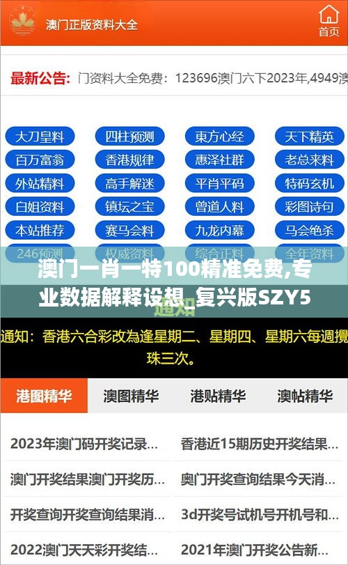 澳門(mén)一肖一特100精準(zhǔn)免費(fèi),專(zhuān)業(yè)數(shù)據(jù)解釋設(shè)想_復(fù)興版SZY5.89