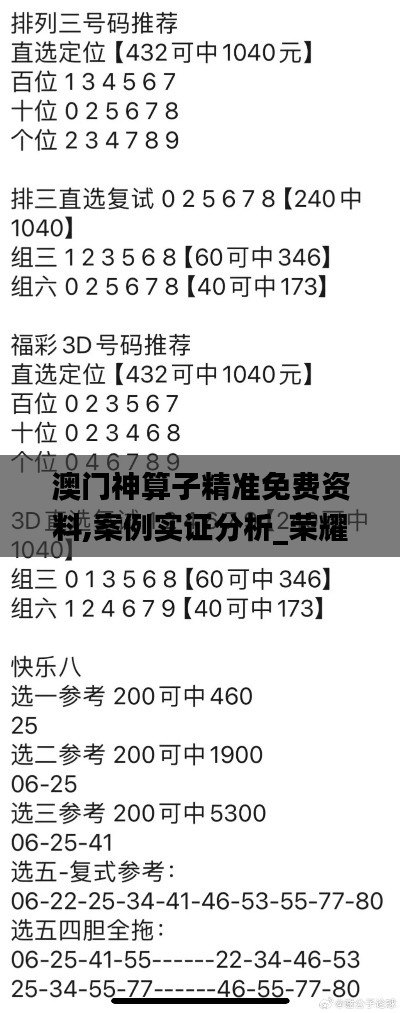 澳門神算子精準(zhǔn)免費(fèi)資料,案例實(shí)證分析_榮耀版GVK5.88