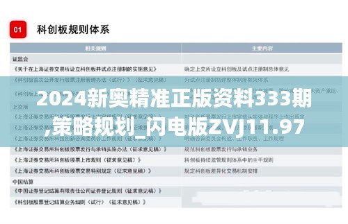 2024新奧精準正版資料333期,策略規(guī)劃_閃電版ZVJ11.97