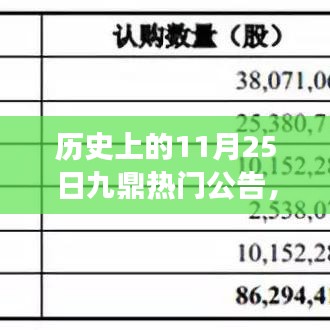 歷史上的11月25日，九鼎熱門公告背后的故事揭秘