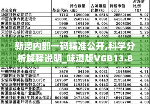 新澳內(nèi)部一碼精準公開,科學分析解釋說明_味道版VGB13.83