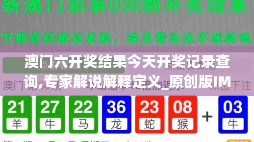 澳門六開獎(jiǎng)結(jié)果今天開獎(jiǎng)記錄查詢,專家解說(shuō)解釋定義_原創(chuàng)版IMB7.90