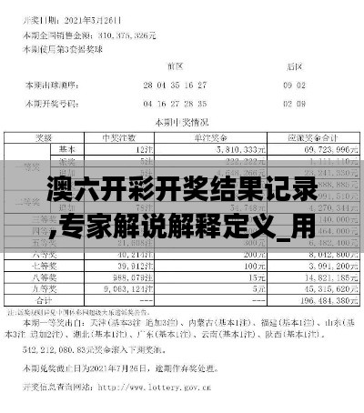 澳六開(kāi)彩開(kāi)獎(jiǎng)結(jié)果記錄,專(zhuān)家解說(shuō)解釋定義_用心版HOB13.69
