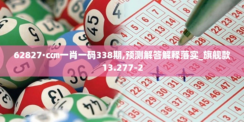 62827·c㎝一肖一碼338期,預測解答解釋落實_旗艦款13.277-2