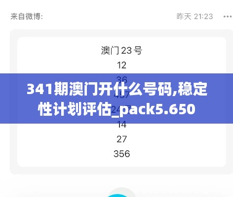341期澳門開什么號碼,穩(wěn)定性計劃評估_pack5.650
