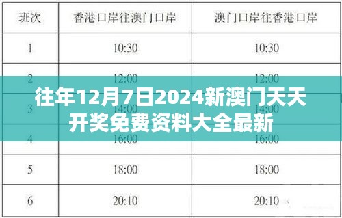 往年12月7日2024新澳門天天開(kāi)獎(jiǎng)免費(fèi)資料大全最新