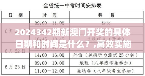 2024342期新澳門開獎的具體日期和時間是什么？,高效實(shí)施方法解析_高級款8.900