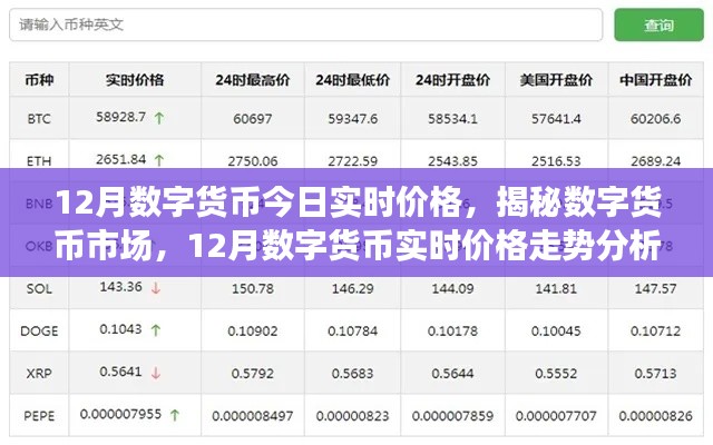 揭秘?cái)?shù)字貨幣市場(chǎng)，今日實(shí)時(shí)價(jià)格分析與走勢(shì)預(yù)測(cè)（12月版）