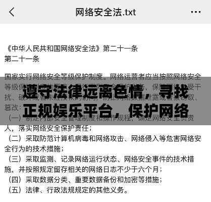 遵守法律遠離色情，尋找正規(guī)娛樂平臺，保護網(wǎng)絡安全你我他