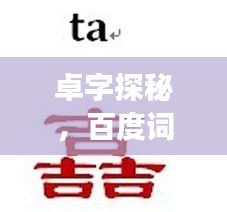 卓字探秘，百度詞匯組合之旅