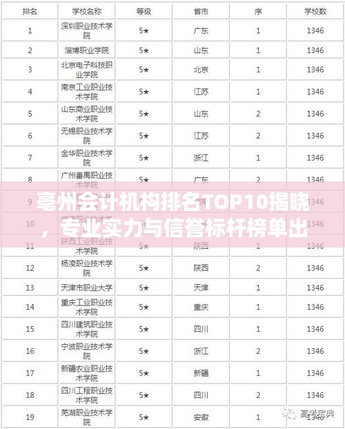 亳州會(huì)計(jì)機(jī)構(gòu)排名TOP10揭曉，專(zhuān)業(yè)實(shí)力與信譽(yù)標(biāo)桿榜單出爐！