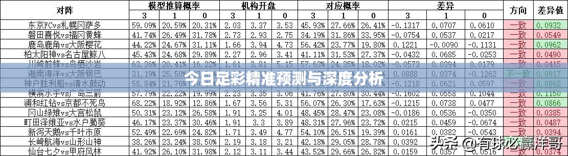今日足彩精準(zhǔn)預(yù)測與深度分析